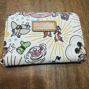 Douney Bourke Disneyland Zip Around Wallet RARE sketch Disney Parks